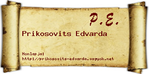 Prikosovits Edvarda névjegykártya